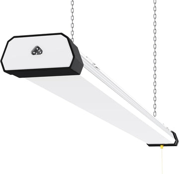 Linkable LED Shop Light ETL Listed 100W 12,000 LM 5000K Utility LED Ceiling Lights for Garage, 3.6FT Plug in Integrated Fixture with ON/Off Pull Chain for Workshop, Basements, Hanging or FlushMount - LEDLIGHTING WHOLESALE
